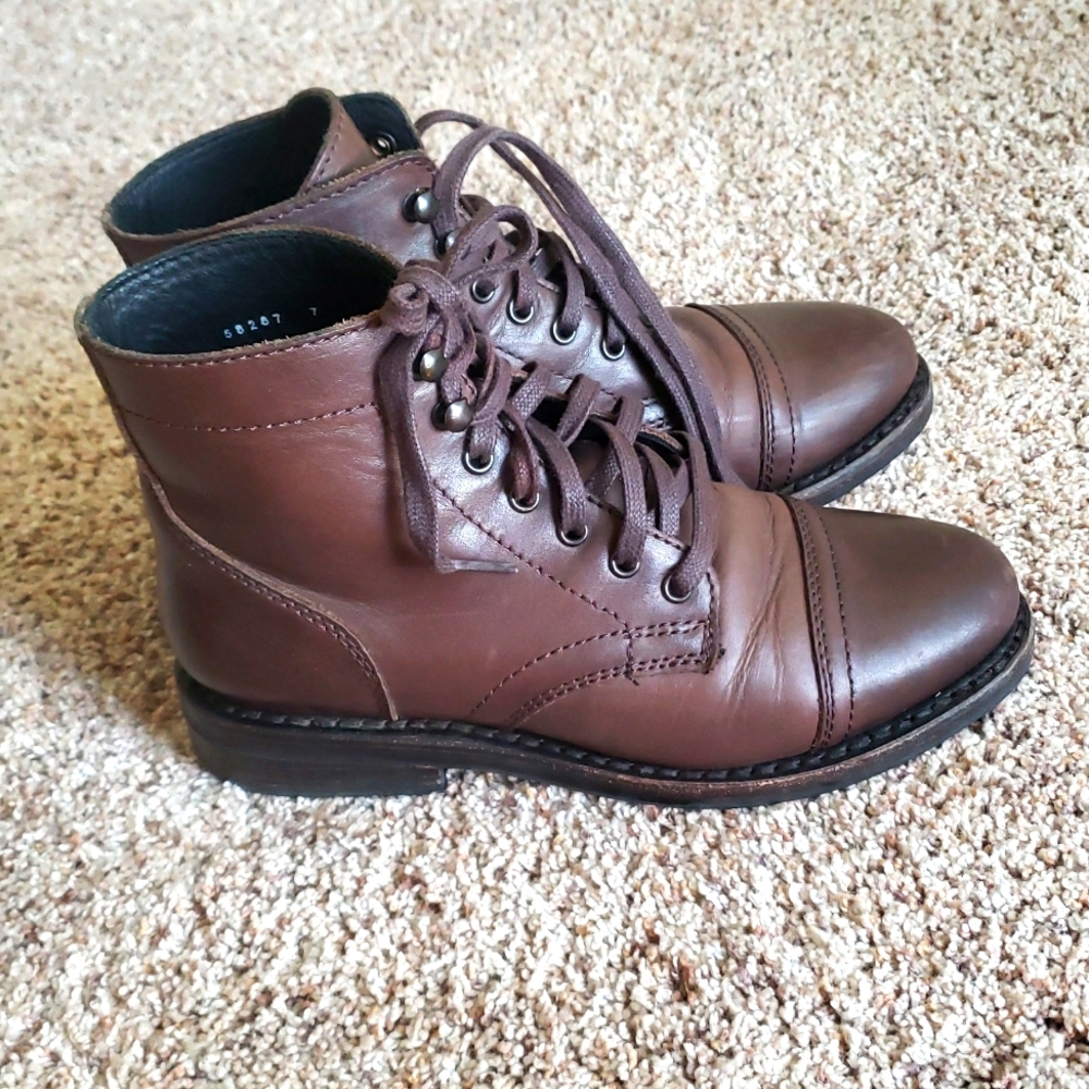 THURSDAY Brown Leather Boots